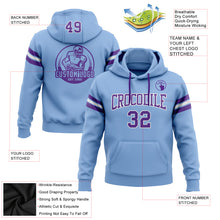 Load image into Gallery viewer, Custom Stitched Light Blue Purple-White Football Pullover Sweatshirt Hoodie