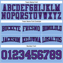 Load image into Gallery viewer, Custom Stitched Light Blue Purple-Black Football Pullover Sweatshirt Hoodie