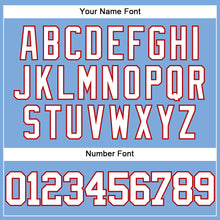 Load image into Gallery viewer, Custom Light Blue White-Red Authentic Baseball Jersey