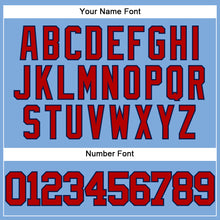 Load image into Gallery viewer, Custom Light Blue Red-Navy Authentic Baseball Jersey