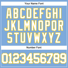 Load image into Gallery viewer, Custom Light Blue White-Yellow Authentic Baseball Jersey