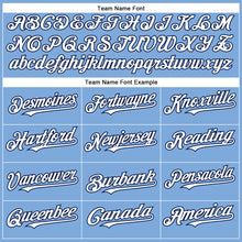 Load image into Gallery viewer, Custom Light Blue White-Navy Authentic Baseball Jersey