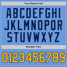 Load image into Gallery viewer, Custom Light Blue Gold-Navy Authentic Throwback Baseball Jersey