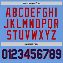 Load image into Gallery viewer, Custom Light Blue Navy-Red Authentic Throwback Baseball Jersey