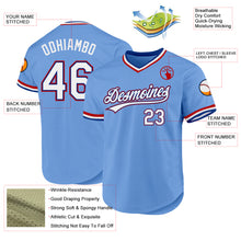 Load image into Gallery viewer, Custom Light Blue Royal-Red Authentic Throwback Baseball Jersey