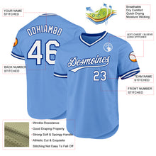 Load image into Gallery viewer, Custom Light Blue White-Royal Authentic Throwback Baseball Jersey