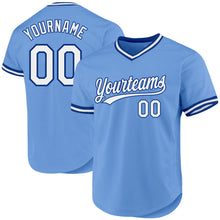 Load image into Gallery viewer, Custom Light Blue White-Royal Authentic Throwback Baseball Jersey