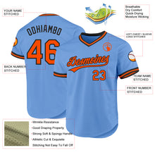 Load image into Gallery viewer, Custom Light Blue Orange-Black Authentic Throwback Baseball Jersey