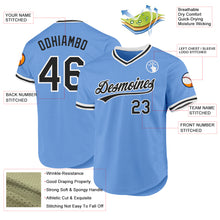 Load image into Gallery viewer, Custom Light Blue Black-White Authentic Throwback Baseball Jersey