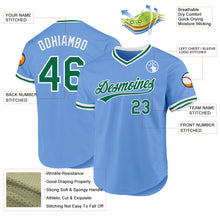 Load image into Gallery viewer, Custom Light Blue Kelly Green-White Authentic Throwback Baseball Jersey