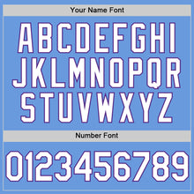 Load image into Gallery viewer, Custom Light Blue White-Purple Authentic Throwback Baseball Jersey