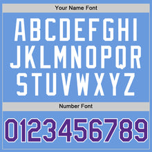 Load image into Gallery viewer, Custom Light Blue Purple-White Authentic Throwback Baseball Jersey