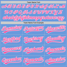 Load image into Gallery viewer, Custom Light Blue Pink-White Authentic Throwback Baseball Jersey