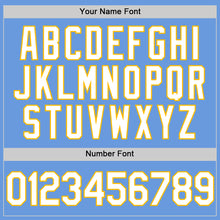 Load image into Gallery viewer, Custom Light Blue White-Gold Authentic Throwback Baseball Jersey