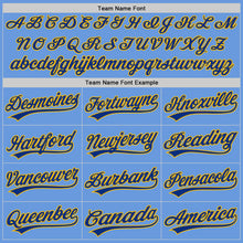 Load image into Gallery viewer, Custom Light Blue Royal-Gold Authentic Throwback Baseball Jersey