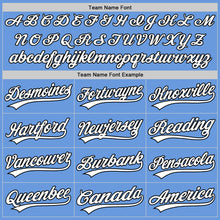 Load image into Gallery viewer, Custom Light Blue White-Black Authentic Throwback Baseball Jersey