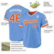 Load image into Gallery viewer, Custom Light Blue Orange-White Authentic Throwback Baseball Jersey