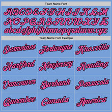 Load image into Gallery viewer, Custom Light Blue Pink-Black Authentic Throwback Basketball Jersey