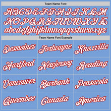 Load image into Gallery viewer, Custom Light Blue White-Red Authentic Throwback Basketball Jersey