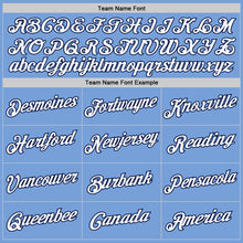 Load image into Gallery viewer, Custom Light Blue Navy-White Authentic Throwback Basketball Jersey