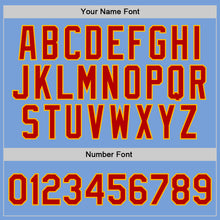 Load image into Gallery viewer, Custom Light Blue Red-Gold Authentic Throwback Basketball Jersey