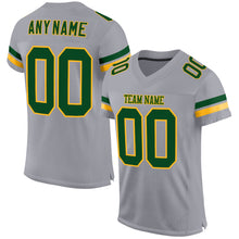 Load image into Gallery viewer, Custom Light Gray Green-Gold Mesh Authentic Football Jersey