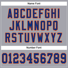 Load image into Gallery viewer, Custom Light Gray Royal-Orange Mesh Authentic Football Jersey