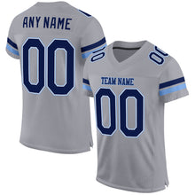 Load image into Gallery viewer, Custom Light Gray Navy-Powder Blue Mesh Authentic Football Jersey