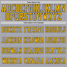 Load image into Gallery viewer, Custom Light Gray Navy-Gold Mesh Authentic Football Jersey