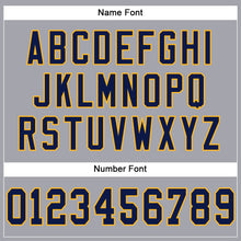 Load image into Gallery viewer, Custom Light Gray Navy-Gold Mesh Authentic Football Jersey