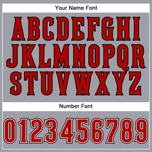 Load image into Gallery viewer, Custom Light Gray Red-Black Mesh Authentic Football Jersey