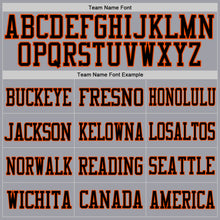 Load image into Gallery viewer, Custom Light Gray Black-Orange Mesh Authentic Football Jersey