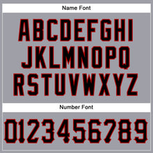 Load image into Gallery viewer, Custom Light Gray Black-Red Mesh Authentic Football Jersey