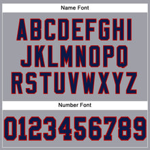 Load image into Gallery viewer, Custom Light Gray Navy-Red Mesh Authentic Football Jersey