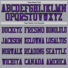 Load image into Gallery viewer, Custom Light Gray Purple-Black Mesh Authentic Football Jersey