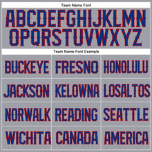 Load image into Gallery viewer, Custom Light Gray Royal-Red Mesh Authentic Football Jersey