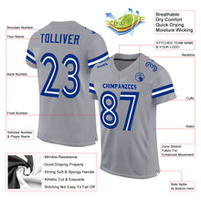 Load image into Gallery viewer, Custom Light Gray White-Royal Mesh Authentic Football Jersey