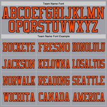 Load image into Gallery viewer, Custom Light Gray Orange-Black Mesh Authentic Football Jersey