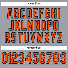 Load image into Gallery viewer, Custom Light Gray Orange-Black Mesh Authentic Football Jersey