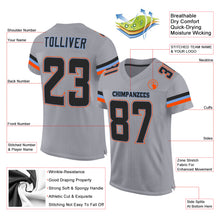 Load image into Gallery viewer, Custom Light Gray Black-Powder Blue Mesh Authentic Football Jersey