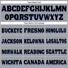 Load image into Gallery viewer, Custom Light Gray Black-Powder Blue Mesh Authentic Football Jersey