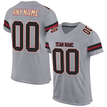 Load image into Gallery viewer, Custom Light Gray Black-Crimson Mesh Authentic Football Jersey