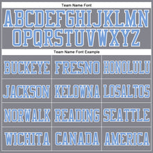 Load image into Gallery viewer, Custom Light Gray Light Blue-White Mesh Authentic Football Jersey