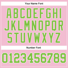 Load image into Gallery viewer, Custom Light Pink Neon Green-White Authentic Throwback Basketball Jersey