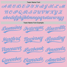 Load image into Gallery viewer, Custom Light Pink Light Blue-White Authentic Throwback Baseball Jersey