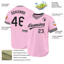 Load image into Gallery viewer, Custom Light Pink Black-White Authentic Throwback Baseball Jersey