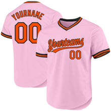 Load image into Gallery viewer, Custom Light Pink Orange-Black Authentic Throwback Baseball Jersey