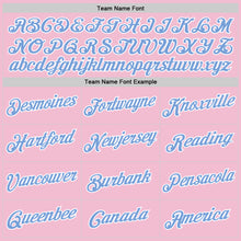 Load image into Gallery viewer, Custom Light Pink Light Blue-White Authentic Throwback Basketball Jersey