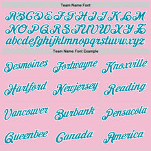 Load image into Gallery viewer, Custom Light Pink Teal-White Authentic Throwback Basketball Jersey