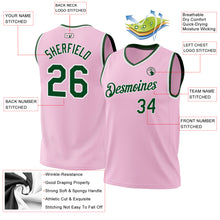 Load image into Gallery viewer, Custom Light Pink Green-White Authentic Throwback Basketball Jersey